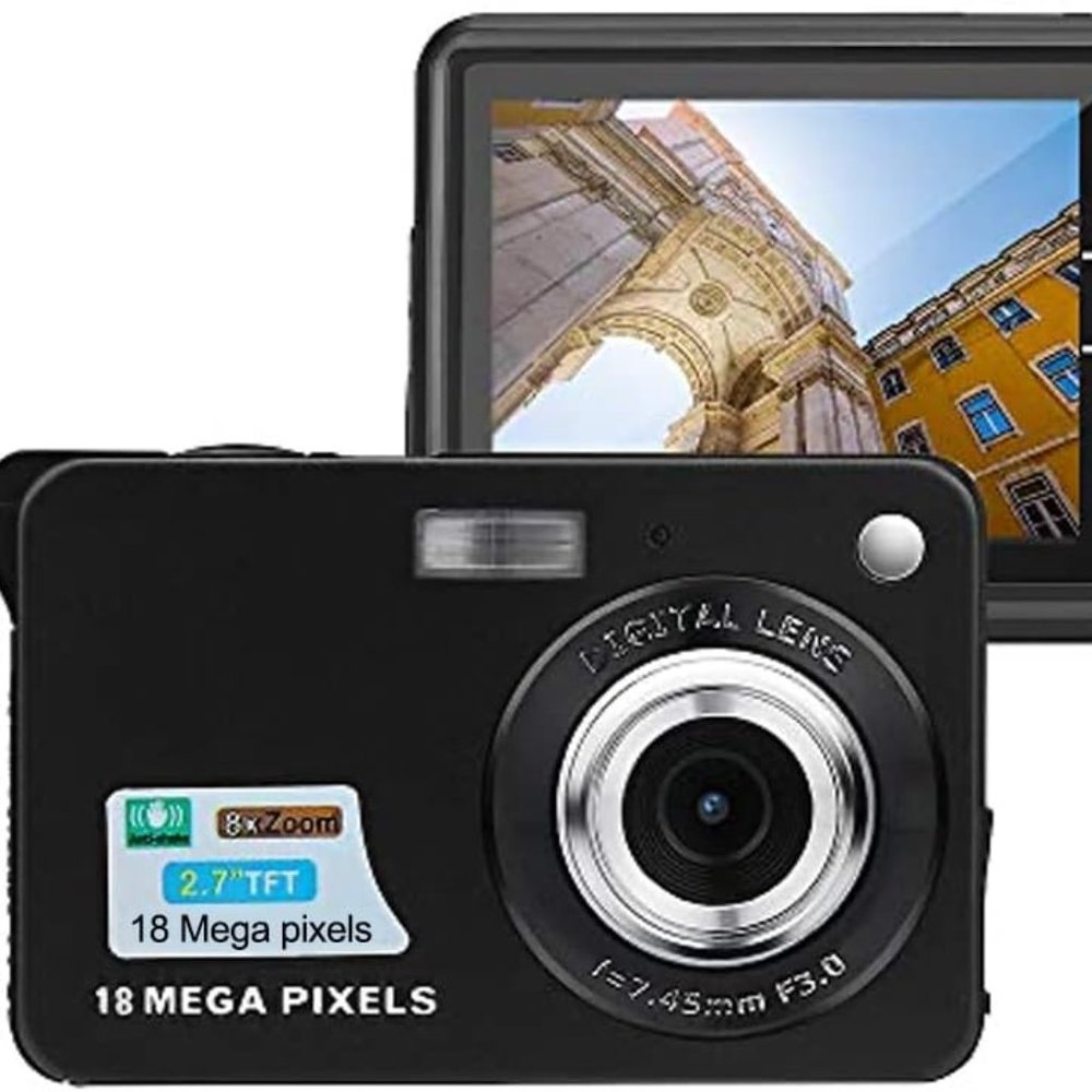 18MP Megapixel Digital Camera with 2.7" LCD Screen, Rechargeable Battery